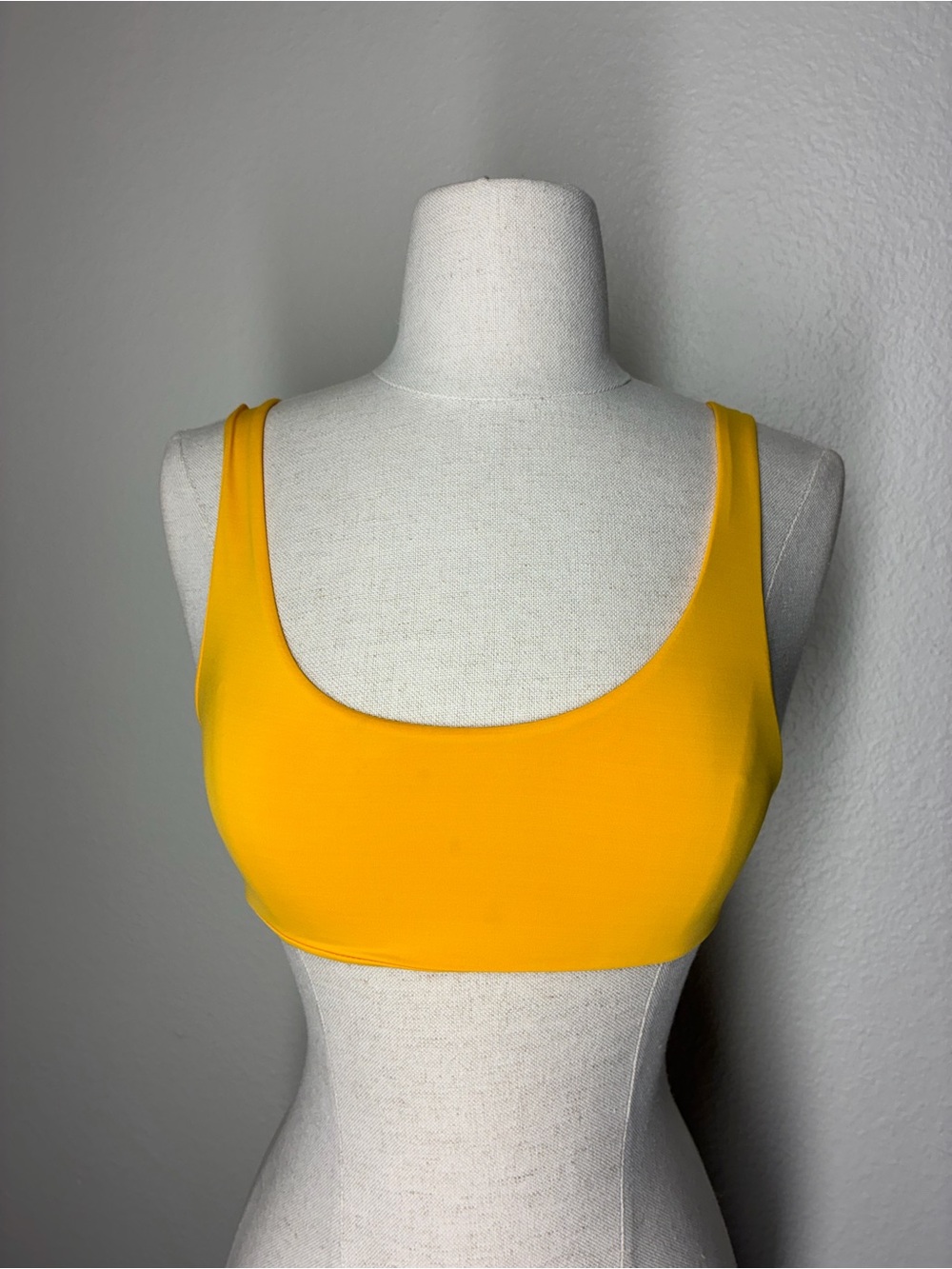 San Lorenzo Bright Orange Scoop Bikini Top, size Small